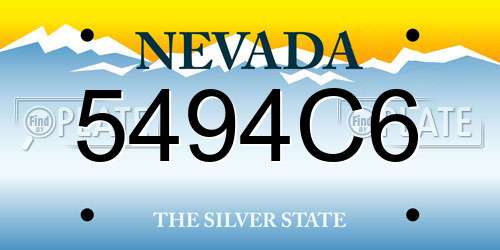 5494C6 Nevada License Plate
