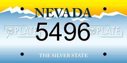 5496 Nevada License Plate