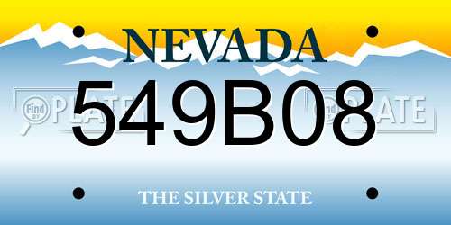 549B08 Nevada License Plate