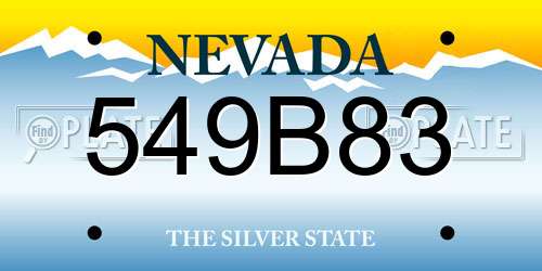 549B83 Nevada License Plate