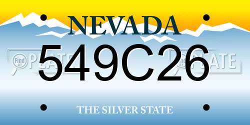 549C26 Nevada License Plate