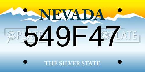 549F47 Nevada License Plate