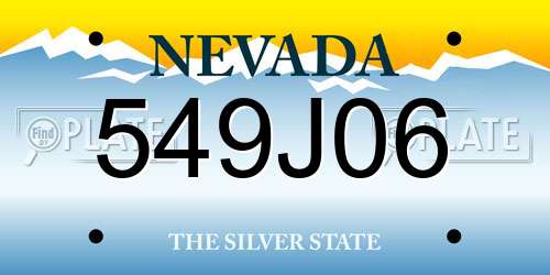 549J06 Nevada License Plate