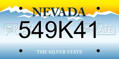 549K41 Nevada License Plate