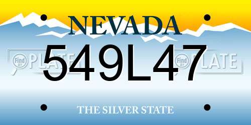 549L47 Nevada License Plate