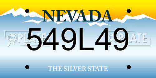 549L49 Nevada License Plate