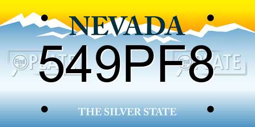 549PF8 Nevada License Plate
