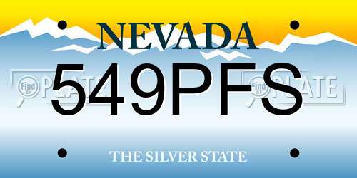 549PFS Nevada License Plate