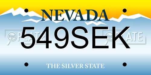 549SEK Nevada License Plate