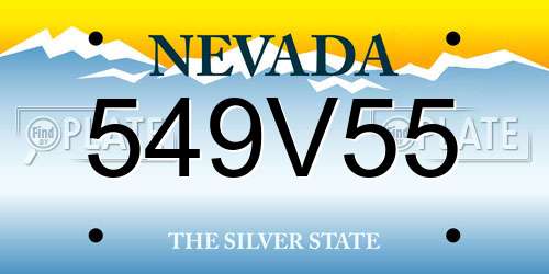 549V55 Nevada License Plate