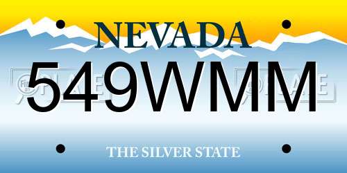 549WMM Nevada License Plate