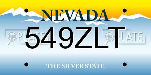 549ZLT Nevada License Plate