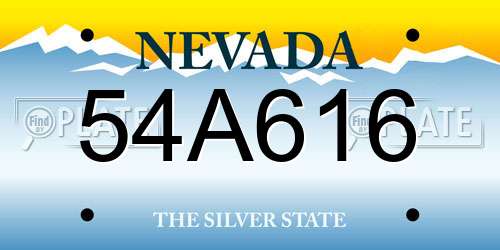 54A616 Nevada License Plate