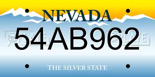 54AB962 Nevada License Plate