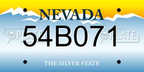 54B071 Nevada License Plate