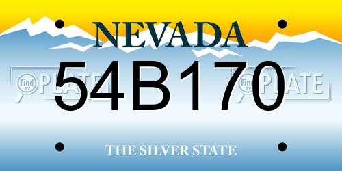 54B170 Nevada License Plate