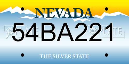 54BA221 Nevada License Plate
