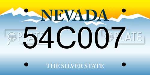 54C007 Nevada License Plate