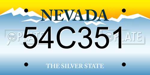54C351 Nevada License Plate