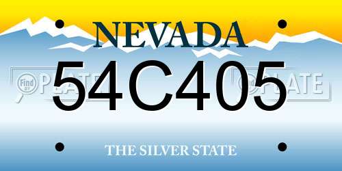 54C405 Nevada License Plate