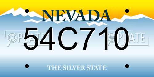 54C710 Nevada License Plate