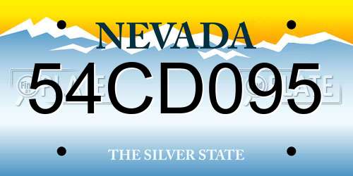 54CD095 Nevada License Plate
