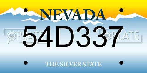 54D337 Nevada License Plate