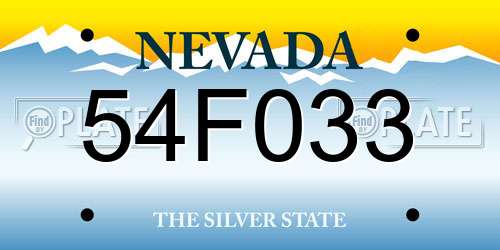 54F033 Nevada License Plate