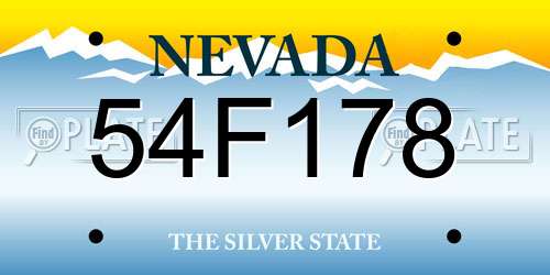 54F178 Nevada License Plate
