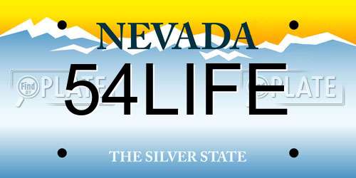 54LIFE Nevada License Plate