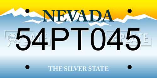 54PT045 Nevada License Plate