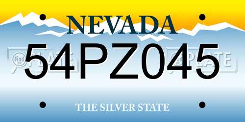 54PZ045 Nevada License Plate
