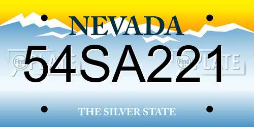 54SA221 Nevada License Plate