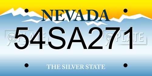 54SA271 Nevada License Plate