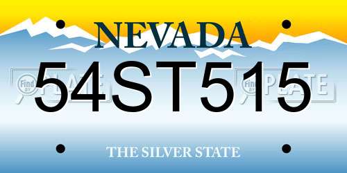 54ST515 Nevada License Plate