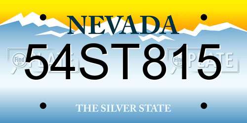 54ST815 Nevada License Plate