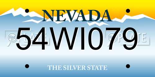 54WI079 Nevada License Plate