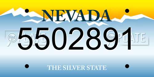 5502891 Nevada License Plate