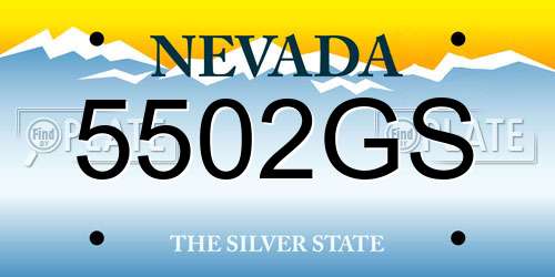 5502GS Nevada License Plate