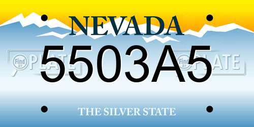 5503A5 Nevada License Plate