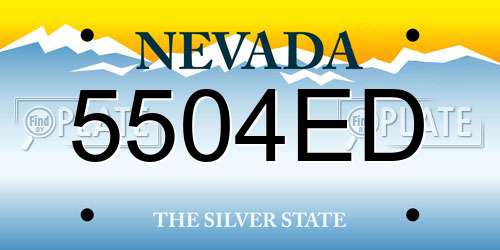 5504ED Nevada License Plate