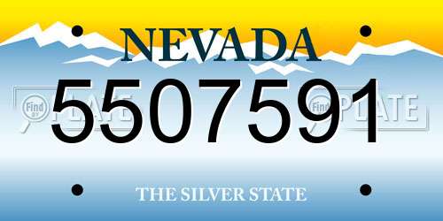 5507591 Nevada License Plate