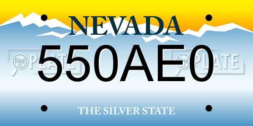 550AE0 Nevada License Plate