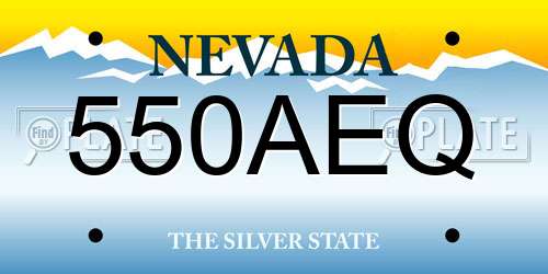 550AEQ Nevada License Plate