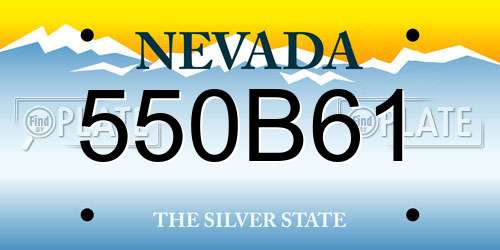550B61 Nevada License Plate