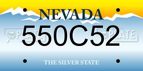 550C52 Nevada License Plate