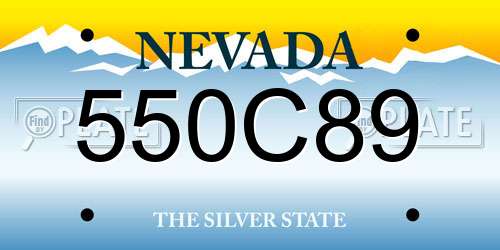 550C89 Nevada License Plate