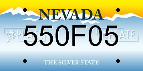 550F05 Nevada License Plate