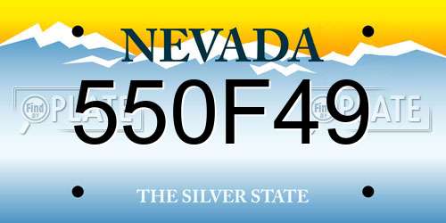 550F49 Nevada License Plate