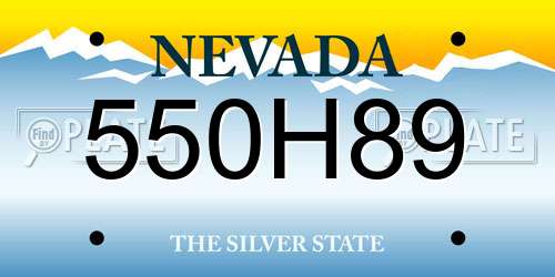 550H89 Nevada License Plate